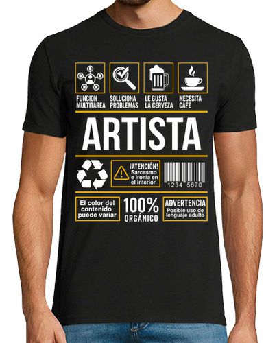 Camiseta Etiqueta Profesion Trabajo Artista Creativo Arte - latostadora.com - Modalova