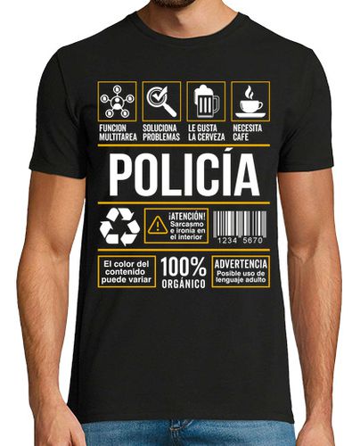 Camiseta Etiqueta Profesion Trabajo Policia Nacional Poli Guay - latostadora.com - Modalova