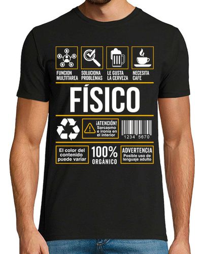 Camiseta Etiqueta Profesion Trabajo Fisico Químico Profesor Científico - latostadora.com - Modalova