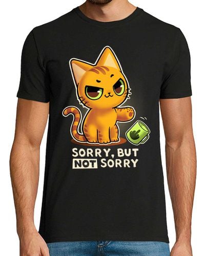 Camiseta Hombre Manga Corta Sorry but not sorry - Gato descarado - Mono pero borde laTostadora - latostadora.com - Modalova