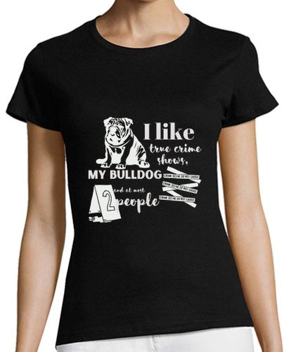 Camiseta mujer bulldog true crime fondo oscuro - latostadora.com - Modalova