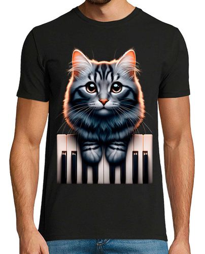 Camiseta Gato Toca El Piano Gatito Música Pianista Regalo Día Del Padre laTostadora - latostadora.com - Modalova