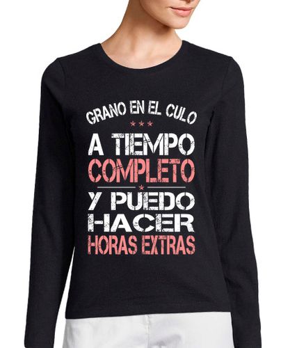 Camiseta Mujer Manga Larga Grano El Culo A Tiempo Completo laTostadora - latostadora.com - Modalova