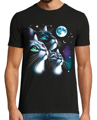 Camiseta Gatos a La Luz de la Luna Llena Gatitos Regalo Molón - latostadora.com - Modalova