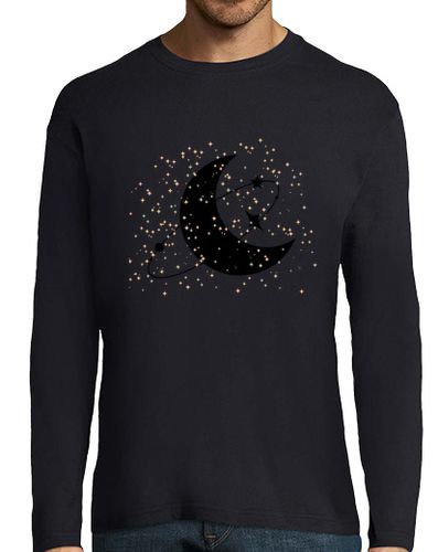 Camiseta Luna y estrellas, camiseta manga larga, hombre - latostadora.com - Modalova
