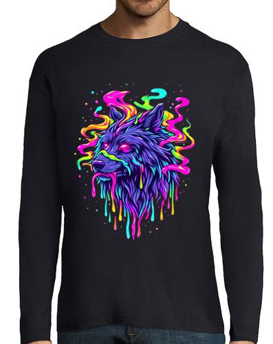 Camiseta Hombre Manga Larga lobo neon laTostadora - latostadora.com - Modalova