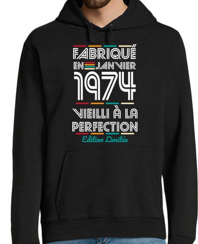 Sudadera Con Capucha Para Hombre 50 años fabricado en enero de 1974 laTostadora - latostadora.com - Modalova