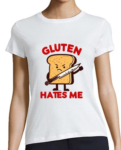 Camiseta mujer El gluten kawaii me odia - latostadora.com - Modalova