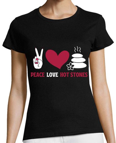 Camiseta mujer paz amor piedras calientes - latostadora.com - Modalova