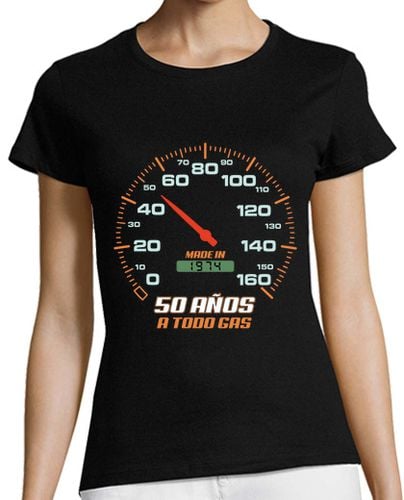 Camiseta Mujer Manga Corta 50 Cumpleaños 50 Años Km Nacida en 1974 Motor Coches Racing laTostadora - latostadora.com - Modalova