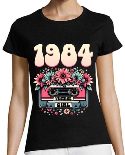 Camiseta Mujer Manga Corta Casete 1984 Mujer 40 Años Cumpleaños laTostadora - latostadora.com - Modalova