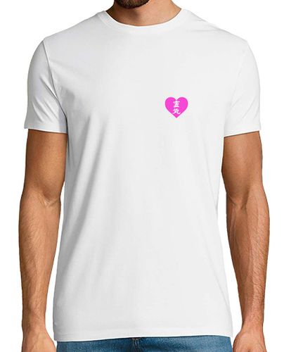 Camiseta Hombre Manga Corta LOGO CORAZON ROSA REIKI BLANCO laTostadora - latostadora.com - Modalova