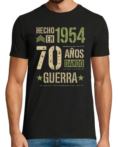 Camiseta Hombre Manga Corta Hecho en 1954 70 Años Dando Guerra 70 Cumpleaños Nacidos en 1954 laTostadora - latostadora.com - Modalova