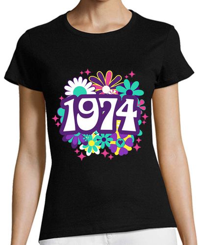 Camiseta Mujer Manga Corta Año 1974 50 Años Cumpleaños Mujer laTostadora - latostadora.com - Modalova