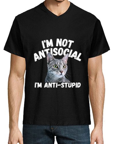 Camiseta No es antisocial soy anti estúpido aman - latostadora.com - Modalova