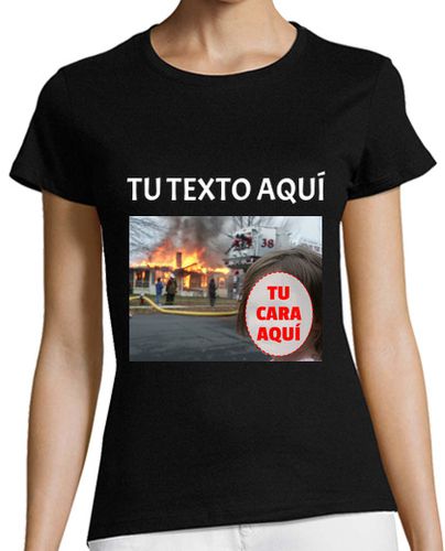 Camiseta mujer Meme Niña con tu cara - disaster girl - latostadora.com - Modalova