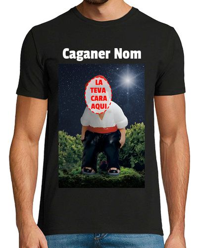 Camiseta Hombre Manga Corta Caganer amb la teva cara i nom personalitzable laTostadora - latostadora.com - Modalova