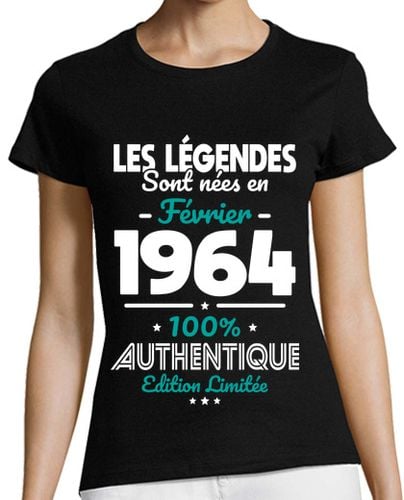 Camiseta Mujer Manga Corta Leyendas de 60 años nacidas en febrero laTostadora - latostadora.com - Modalova