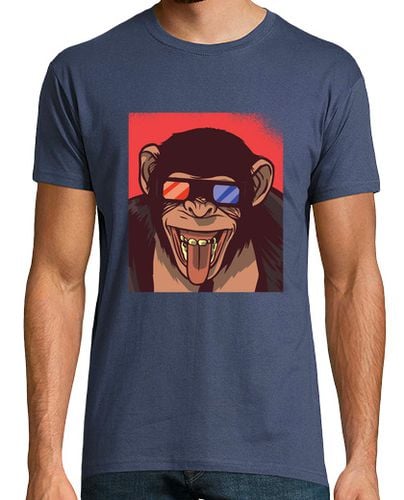 Camiseta Hombre Manga Corta Camiseta gafas 3D mono laTostadora - latostadora.com - Modalova