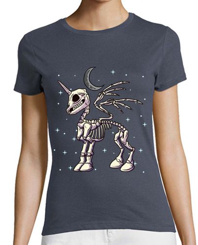 Camiseta mujer Esqueleto Unicornio Luna Espacio Constelación Estrellas - latostadora.com - Modalova