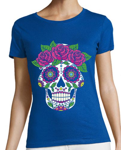 Camiseta mujer Calavera Catrina Flores Color - latostadora.com - Modalova