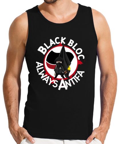 Camiseta Hombre Sin Mangas camiseta sin mangas hombre - bloque negro siempre antifa laTostadora - latostadora.com - Modalova