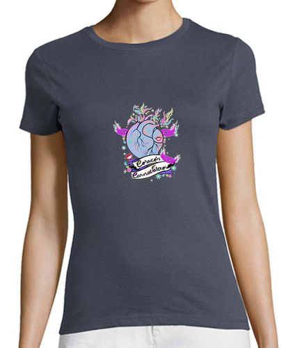 Camiseta Mujer Manga Corta Corazón Carnavalero 1 laTostadora - latostadora.com - Modalova