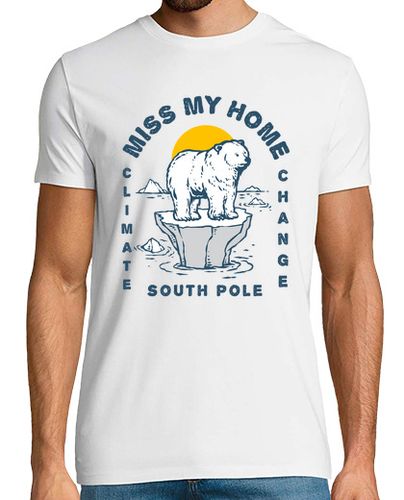 Camiseta Hombre Manga Corta Camiseta Cambio Clima Polo Oso Polar Animales Hogar laTostadora - latostadora.com - Modalova