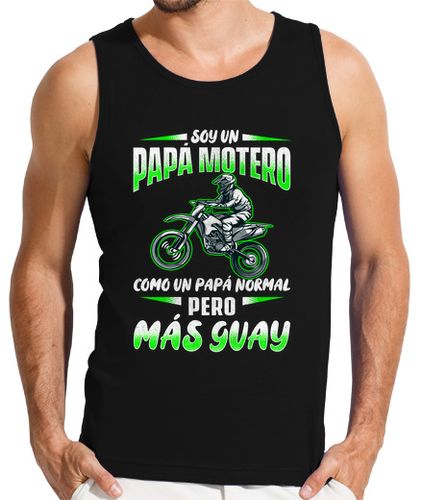 Camiseta Hombre Sin Mangas Soy Un Papá Motero Guay Motocross Regalo Día Del Padre Motos Cross laTostadora - latostadora.com - Modalova