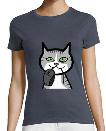 Camiseta mujer Camiseta gato informático - latostadora.com - Modalova