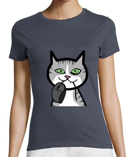 Camiseta Mujer Manga Corta Camiseta gato informático laTostadora - latostadora.com - Modalova