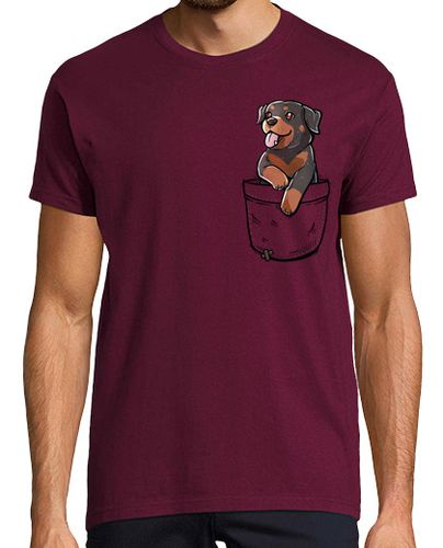 Camiseta bolsillo lindo perro rottweiler - camisa para hombre - latostadora.com - Modalova