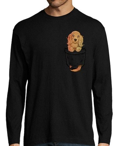 Camiseta Hombre Manga Larga bolsillo lindo perro cocker spaniel inglés - manga larga para hombre laTostadora - latostadora.com - Modalova