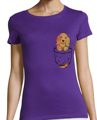 Camiseta mujer bolsillo lindo perro cocker spaniel inglés - camisa de mujer - latostadora.com - Modalova