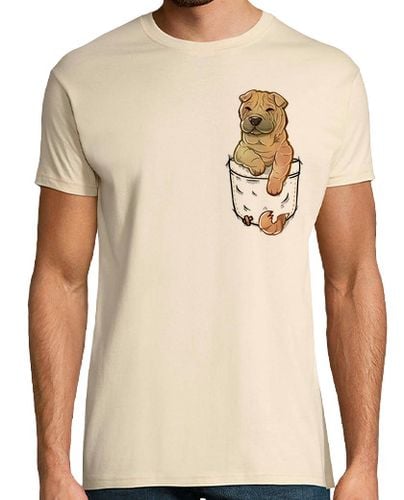 Camiseta Hombre Manga Corta bolsillo lindo perro shar pei - camisa para hombre laTostadora - latostadora.com - Modalova