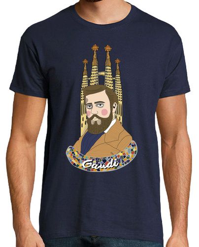 Camiseta Gaudí Hombre, manga corta, azul marino, calidad extra - latostadora.com - Modalova