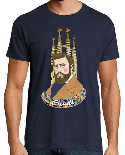 Camiseta Gaudí Hombre, manga corta, azul marino, calidad extra laTostadora - latostadora.com - Modalova