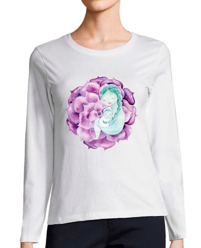 Camiseta Mujer Manga Larga Mamá zen flor de loto mujer manga larga laTostadora - latostadora.com - Modalova