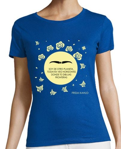 Camiseta mujer Frida Kahlo otro planeta Mujer, manga corta, azul royal, calidad premium laTostadora - latostadora.com - Modalova