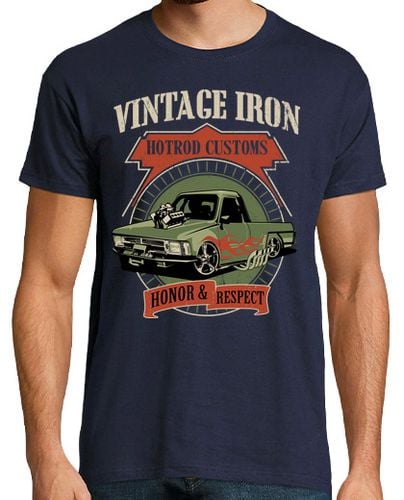 Camiseta Coche Furgo Pick Up Hot Rod Customs Honor Y Respeto Vintage - latostadora.com - Modalova