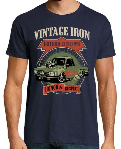 Camiseta Coche Furgo Pick Up Hot Rod Customs Honor Y Respeto Vintage laTostadora - latostadora.com - Modalova