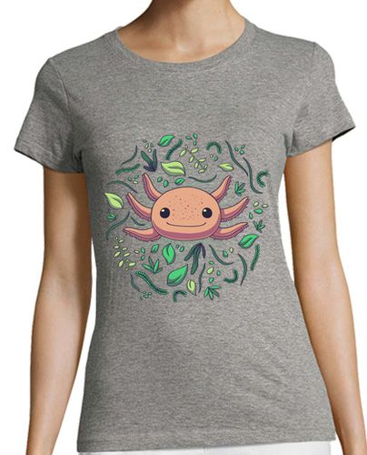 Camiseta mujer Cute Axolotl Mexicano Hojas Camiseta - latostadora.com - Modalova