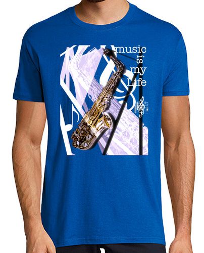 Camiseta Hombre Manga Corta Music is my Life - Saxo laTostadora - latostadora.com - Modalova