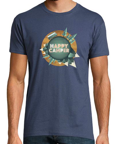 Camiseta happy camper - feliz vuelta al mundo con mi furgoneta - Hombre, manga corta, calidad extra laTostadora - latostadora.com - Modalova