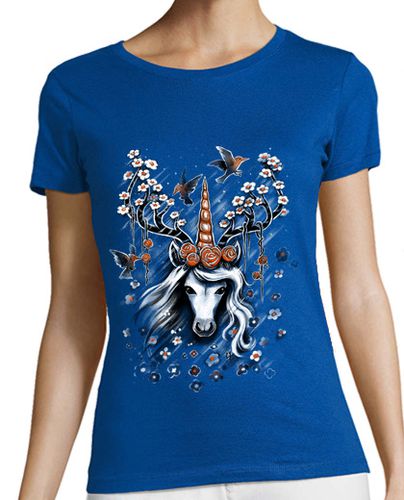 Camiseta Mujer Manga Corta flores de unicornio de ciervo laTostadora - latostadora.com - Modalova