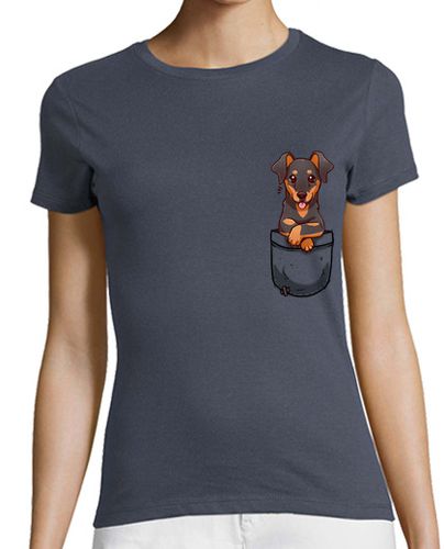 Camiseta mujer bolsillo lindo dobermann perro - camisa de mujer - latostadora.com - Modalova