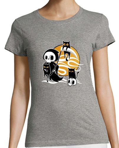 Camiseta mujer la muerte con guadaña y gatos negros - latostadora.com - Modalova