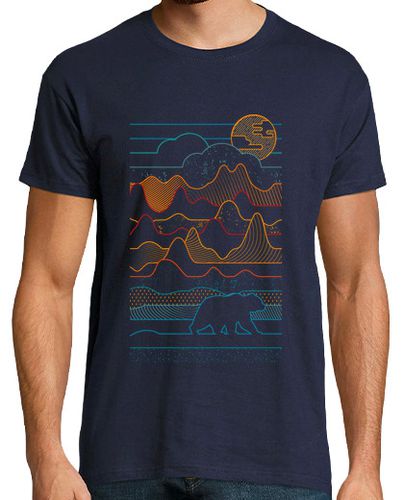 Camiseta Hombre Manga Corta camiseta de montaña gráfica y colorida con ambiente de oso laTostadora - latostadora.com - Modalova