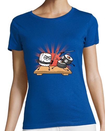 Camiseta Mujer Manga Corta batalla de sushi samurai laTostadora - latostadora.com - Modalova