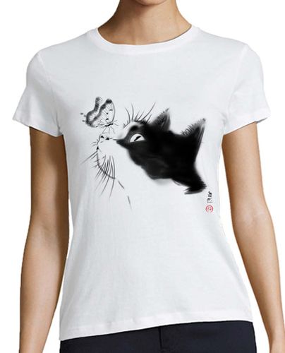 Camiseta Mujer Manga Corta Curious Cat laTostadora - latostadora.com - Modalova